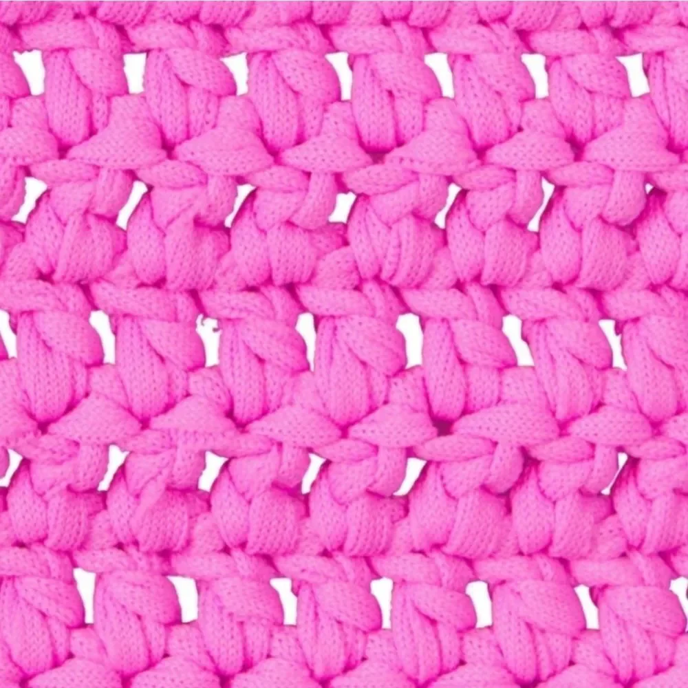 SKIMS Women's Taffy Pink Crochet Swim Scoop Bikini Top Size 2X